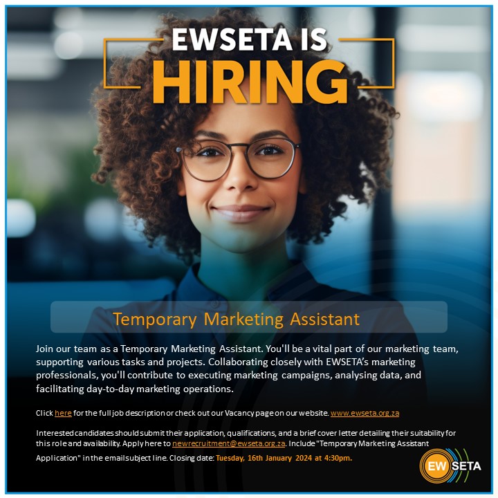 EWSETA News EWSETA Is Hiring – South African Training Providers Forum